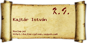 Kajtár István névjegykártya