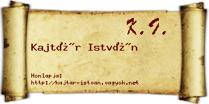 Kajtár István névjegykártya